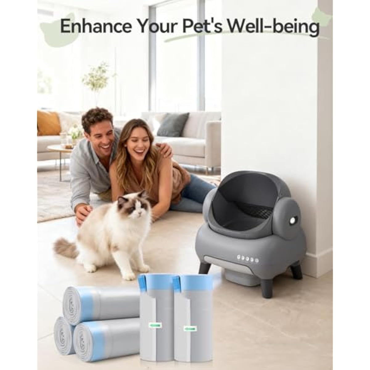 petpivot autoscooper 11 neakasam1 open-top self-cleaning cat litter box replacement unscented leak-proof trash bags