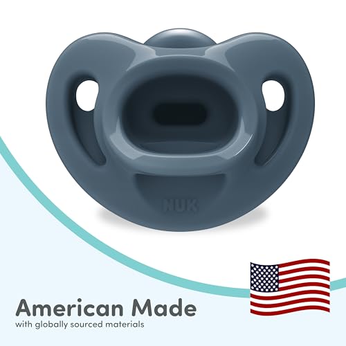 NUK Timeless Comfy Pacifiers for 0-6M Babies | 100% Silicone, BPA-Free, 5-Pack