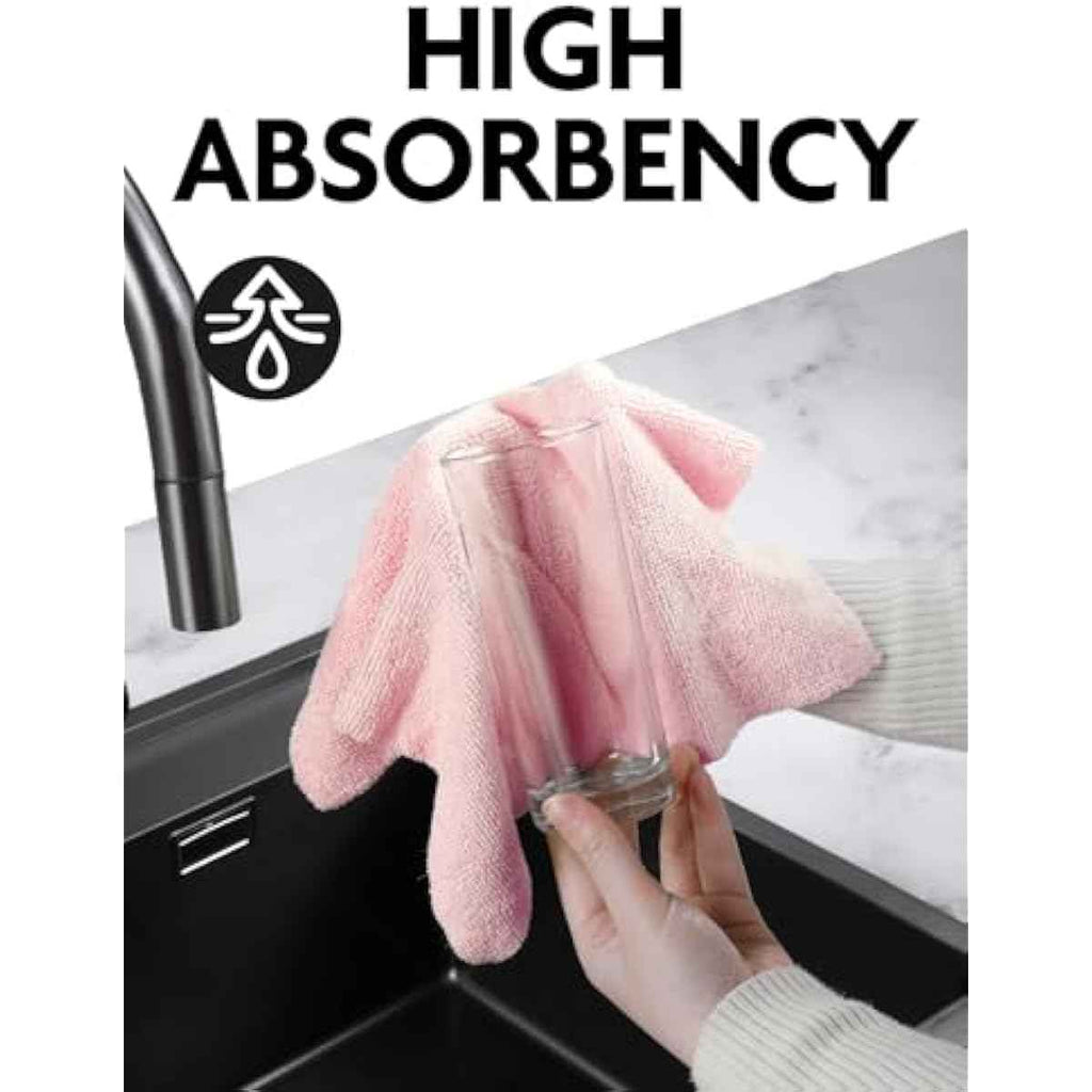 Fantasticlean Microfiber Cleaning Cloth Roll -75 Pack, Tear Away Microfiber Towels, 12" x 12", Reusable, Washable, Scratch Free, Ultra Absorbent Dishcloth for All-Around Cleaning Supplies (Pink)