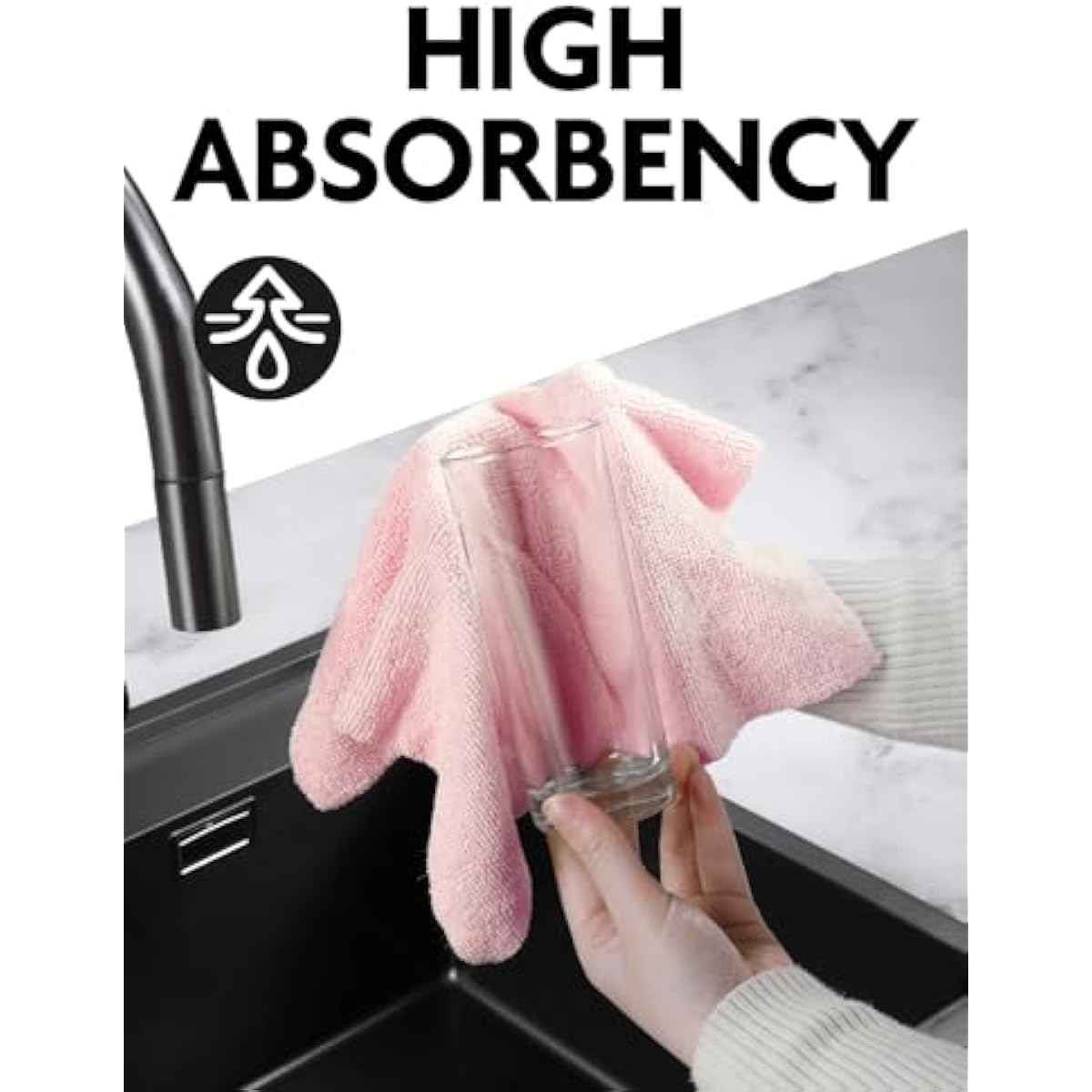 75-Pack Fantasticlean 12" x 12" Microfiber Dishcloths, Reusable, Washable, Scratch-Free, Ultra-Absorbent
