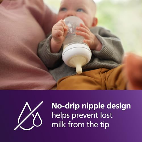 Philips Avent Natural Baby Bottles 4-Pack, Medium Flow, 9oz, SCY903/04, BPA-Free