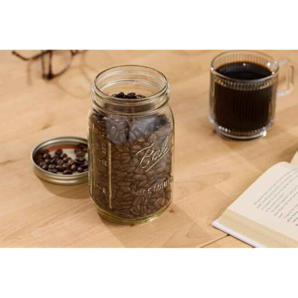 Ball wide mouth glass mason jars with lids and bands, quart size 32 oz, pack of 2, for canning and pickling