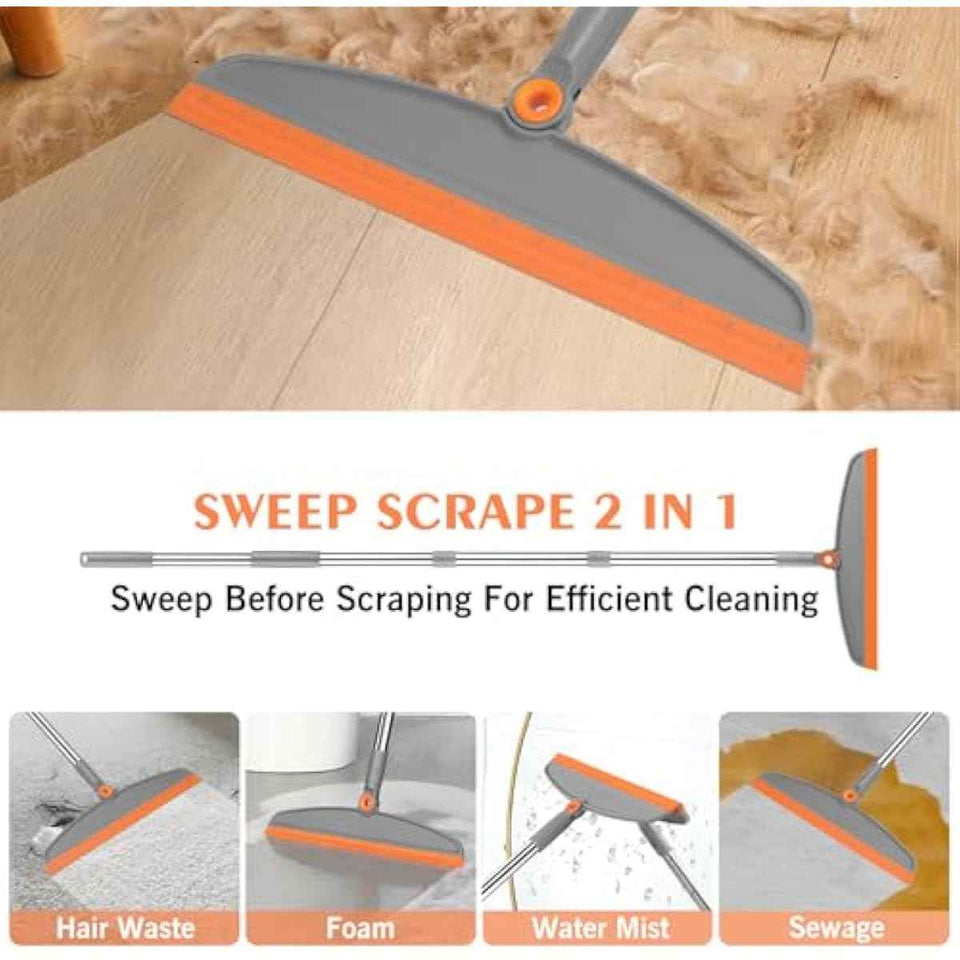 Multifunction Magic Broom, 54 Inch Adjustable Long Handle Silicone Floor Squeegee Broom