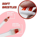 Red Pet Toothbrush for Medium & Large Dogs and Cats with Soft Bristles - Easy Teeth Cleaning