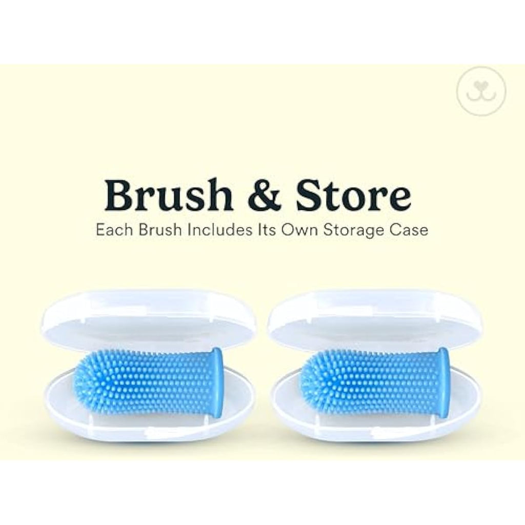 Jasper 2-pack 360-degree dog toothbrush kit for small and large pets, blue