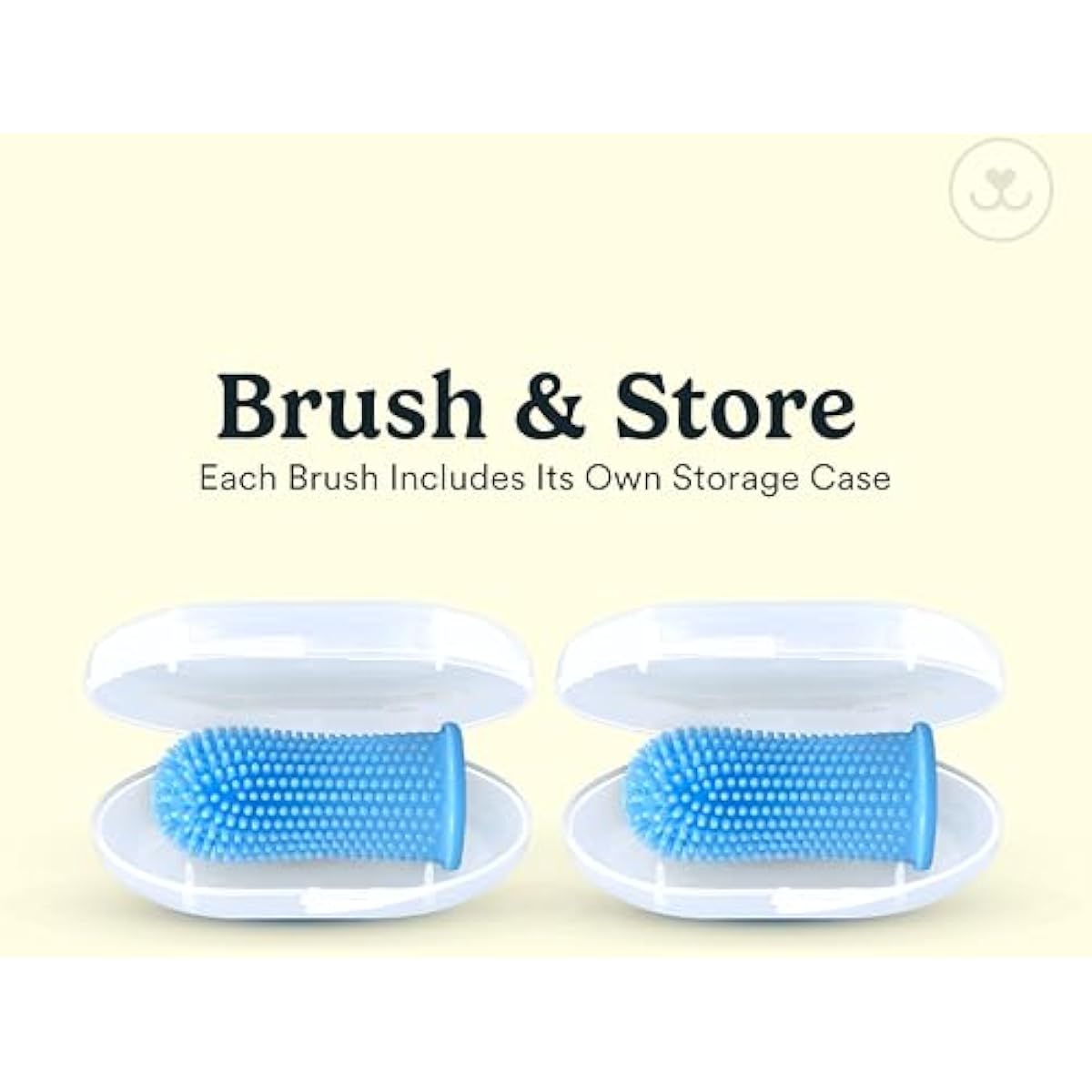 Jasper 2-pack 360-degree dog toothbrush kit for small and large pets, blue