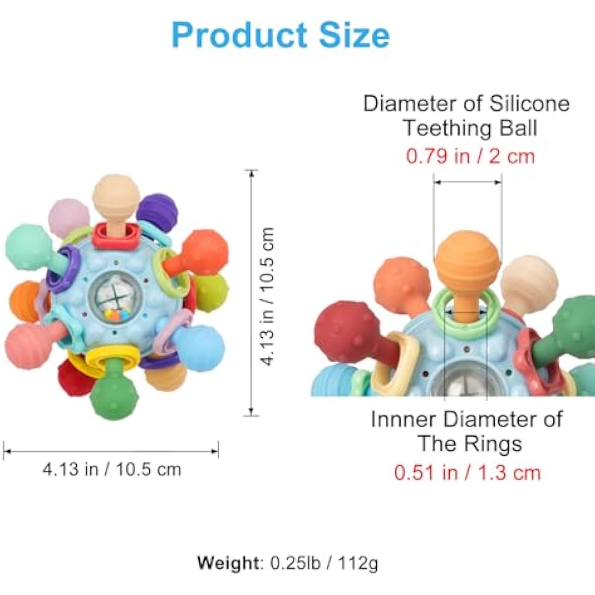 Baby Montessori Sensory Toys for 0-6 6-12 Months, Baby Teether Teething Toys for Babies 0 3 6 9 12 18 Months, Newborn Infant Learning Developmental Toys Gifts for 1 2 Year Old Boys Girls