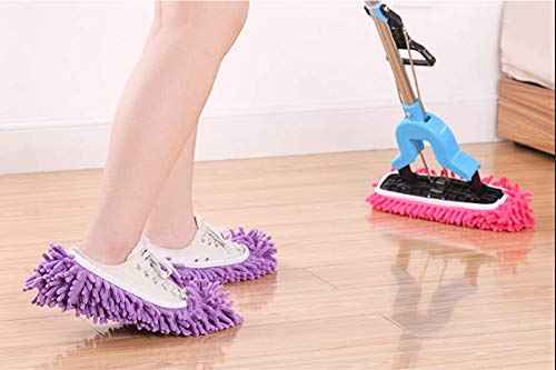 microfiber mop slipper shoes set for men women kids soft washable reusable free size