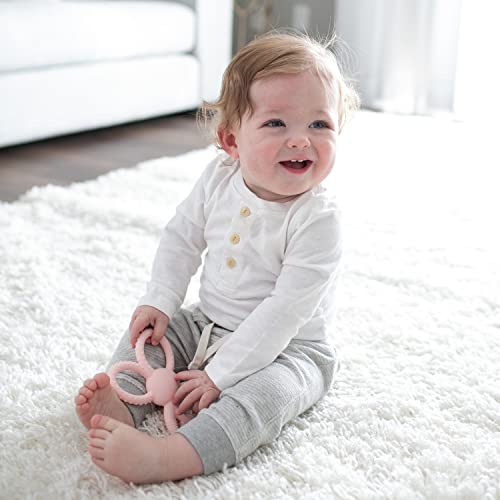 Dr. Brown's soft 100% silicone, BPA free, teething toy for 3m+ babies, pink bunny design