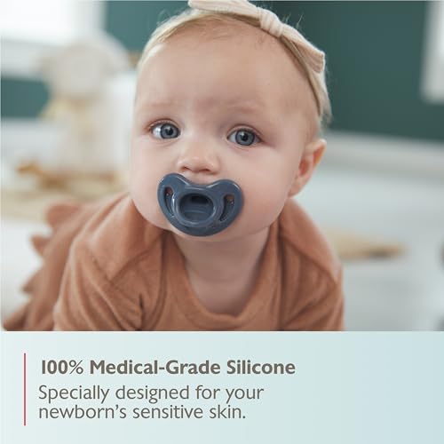 NUK Timeless Comfy Pacifiers for 0-6M Babies | 100% Silicone, BPA-Free, 5-Pack