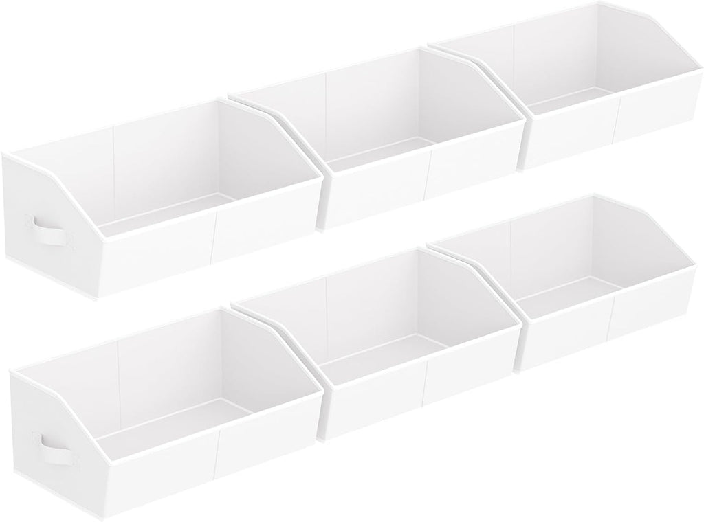 Large Fabric Trapezoid Storage Bins for Closet Organizer System 6 Pack