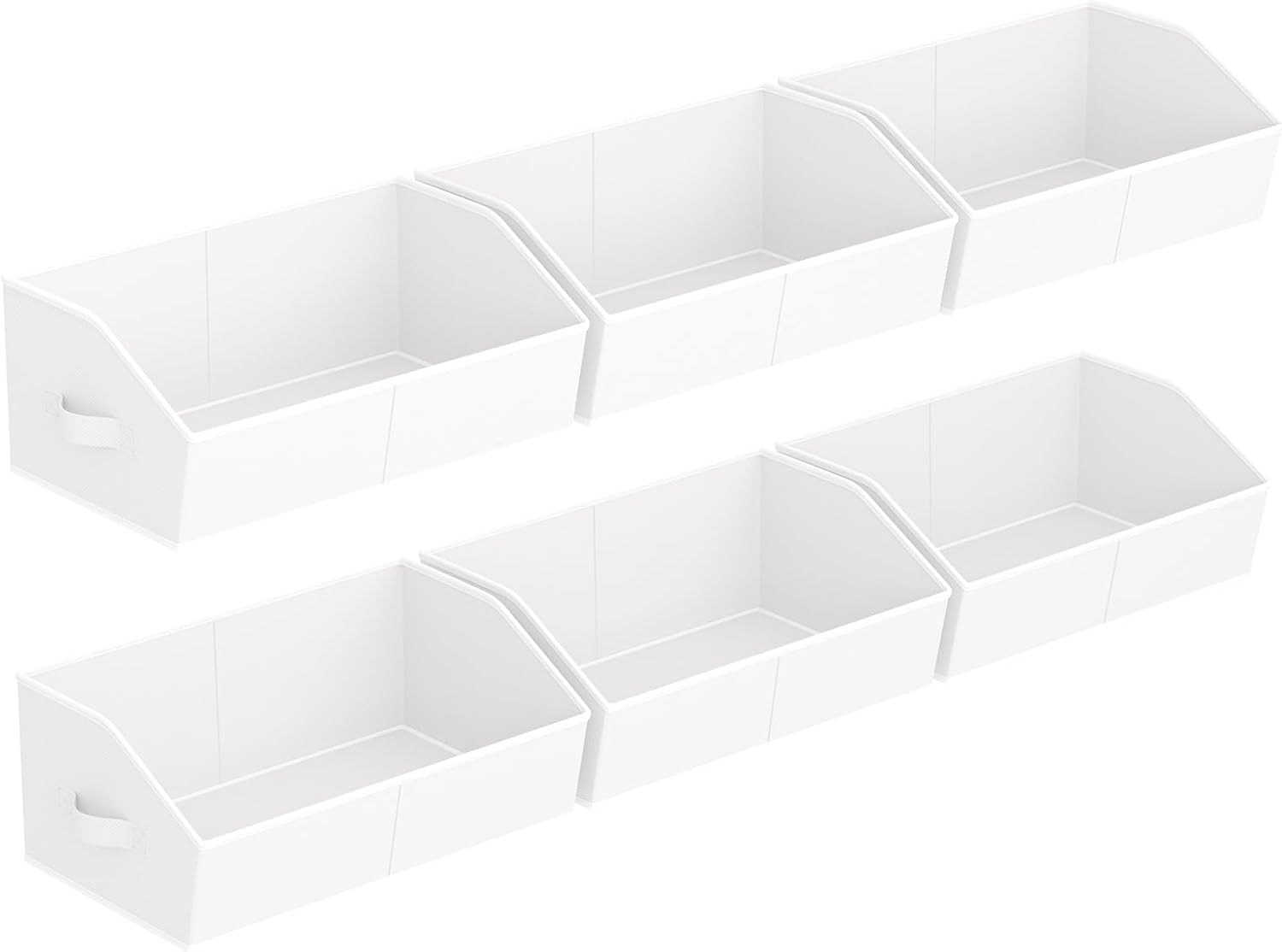 Large Fabric Trapezoid Storage Bins for Closet Organizer System 6 Pack