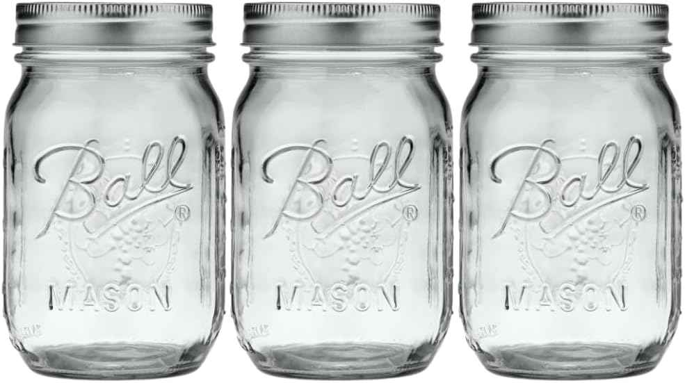 Ball Wide Mouth Glass Mason Jars with Lids and Bands, Used for Canning, Pickling, Juice, Jam, Jelly, Quart Size 32 Ounce (Pack of 2)