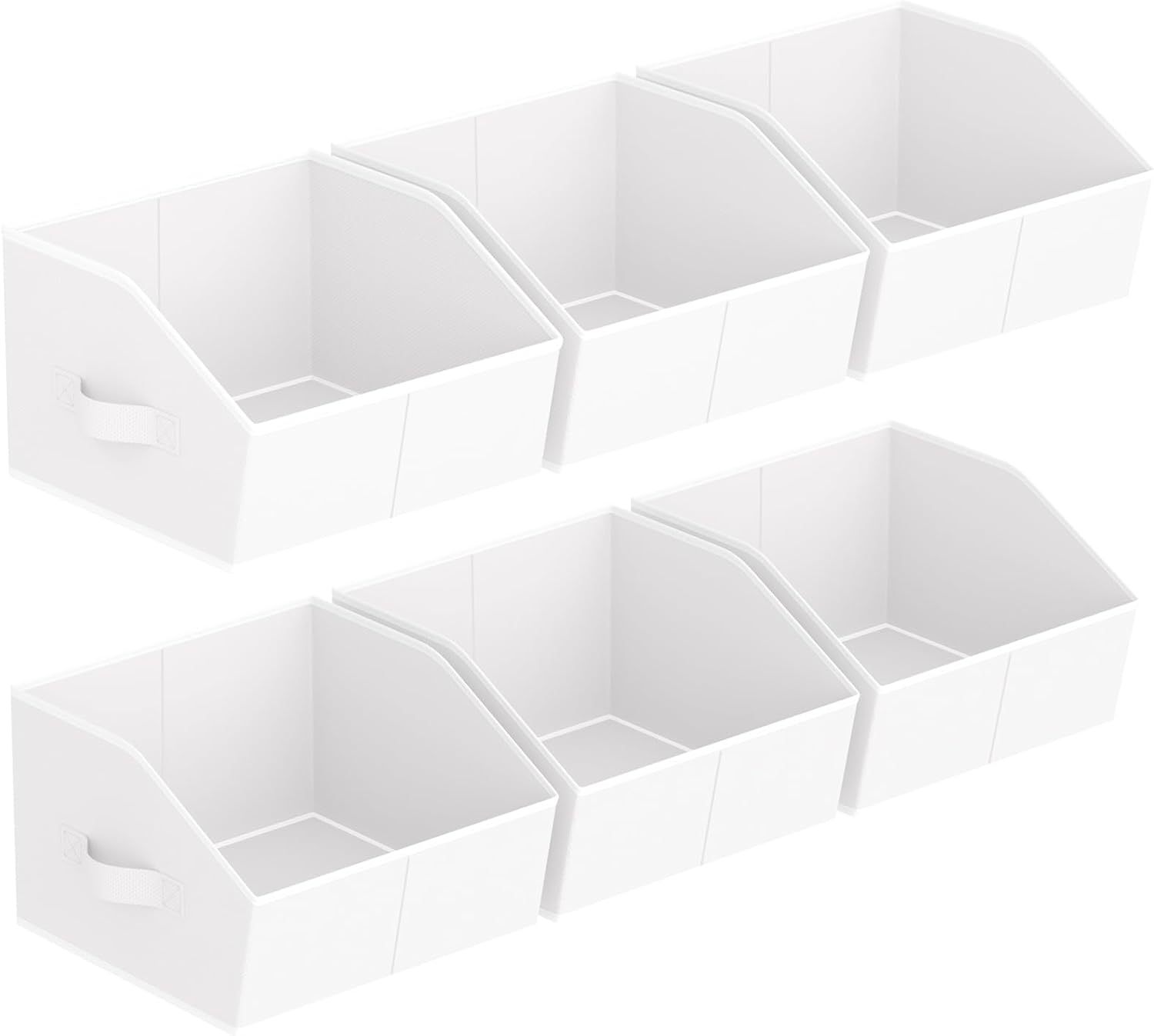 Large Fabric Trapezoid Storage Bins for Closet Organizer System 6 Pack