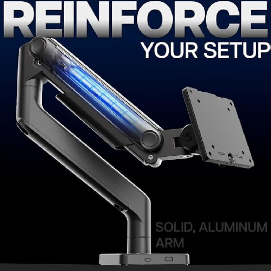 vivo heavy duty aluminum ultrawide monitor tension arm for 49 inch screens, black, stnd-v101v
