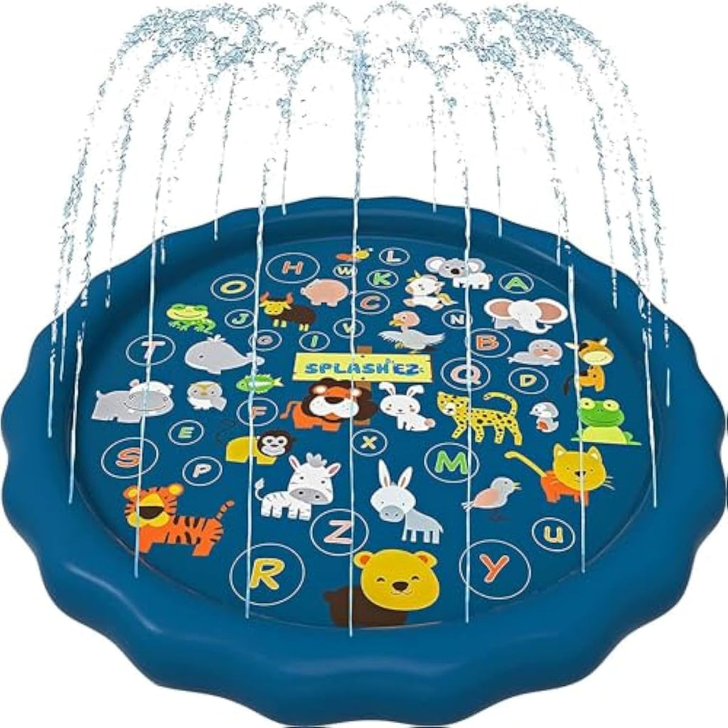 60-inch SplashEZ 3-in-1 kiddie pool and sprinkler for toddlers and babies, BPA-free water play mat for outdoor learning
