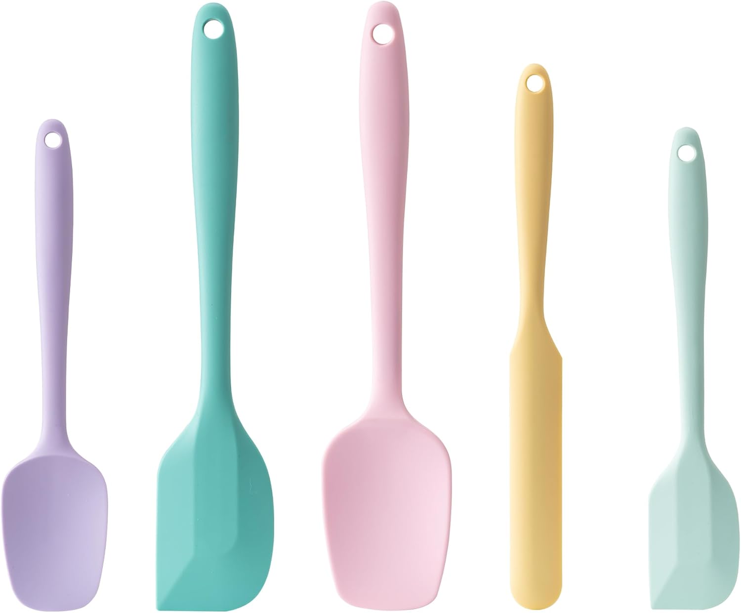 5 Piece Silicone Spatula Set for High Heat Resistant Non-Stick Cooking