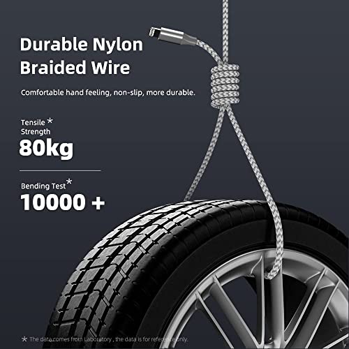 iphone 3 pack 10ft lightning nylon braided apple mfi certified fast charging cord