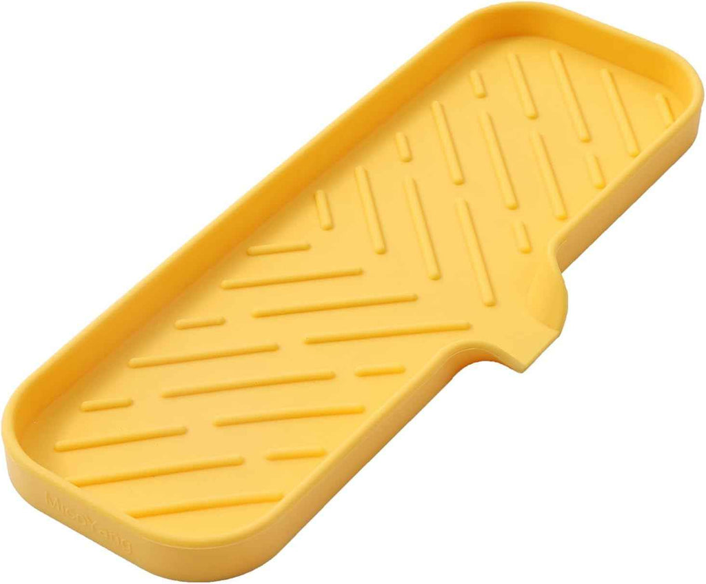 Silicone Bathroom Soap Dishes with Drain Spout-Bathroom and Kitchen Sink Organizer,Sponge Holder,Dish Soap Tray,Perfect for Dispenser,Scrubber,Bottle,Cup on Sink or Counter-Black 4.9"×3.2"