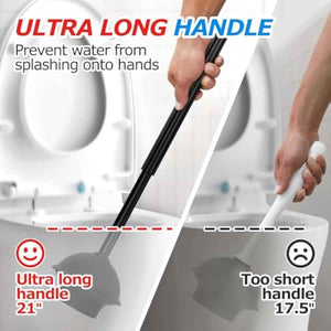 2-in-1 toilet plunger and brush set with extended handle for easy bathroom cleaning and maintenance