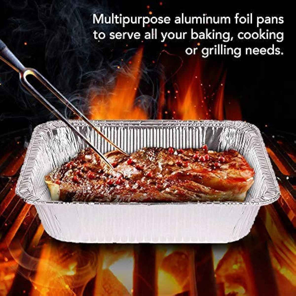 Stock Your Home 30 Pack Aluminum Foil Pans 9x13 Disposable Foil Pans, Half Size Steam Table Deep Trays