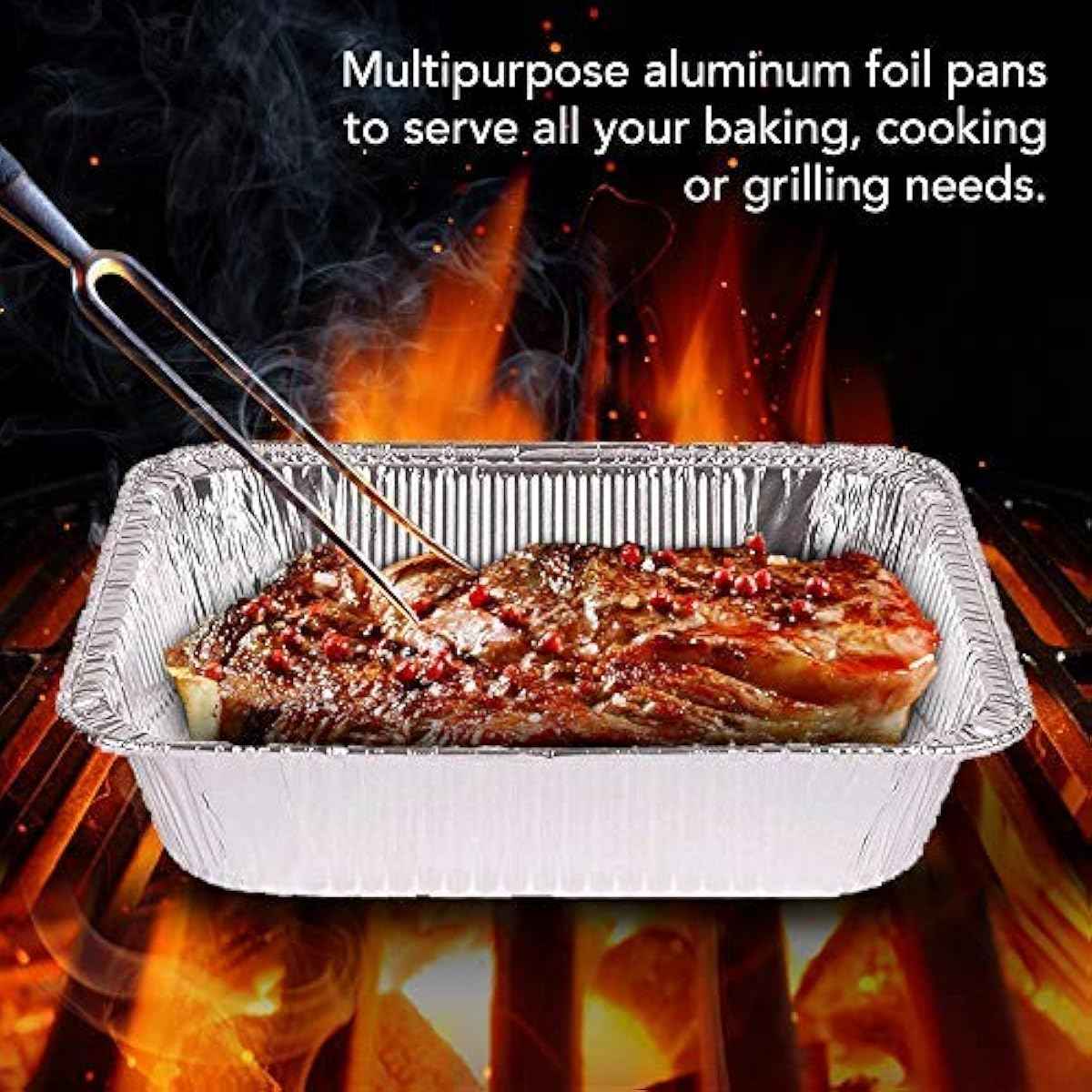 Stock Your Home 30 Pack Aluminum Foil Pans 9x13 Disposable Foil Pans, Half Size Steam Table Deep Trays