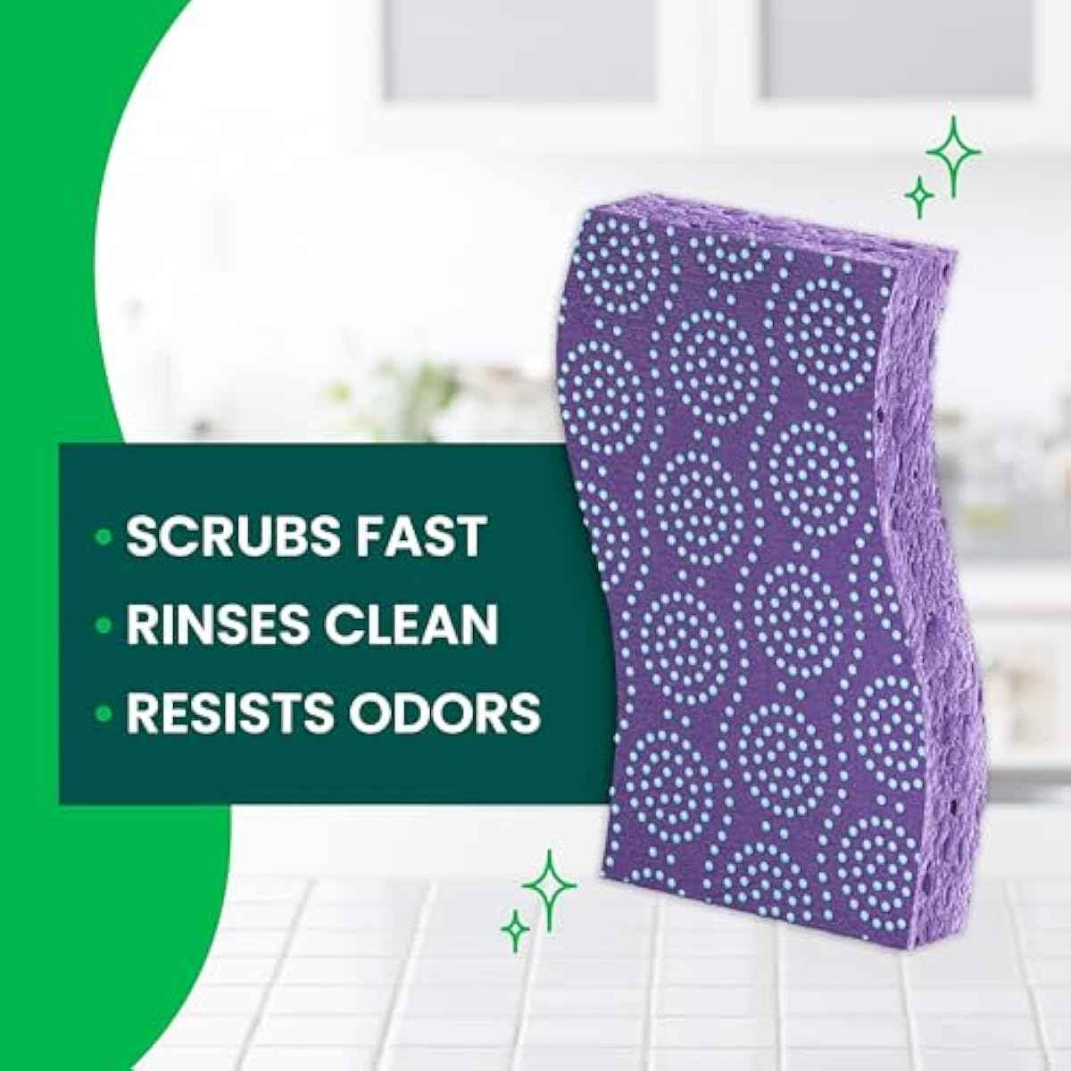 Scotch-Brite odor resist non-scratch scrub sponges 6 pack dishwasher antibacterial multipurpose kitchen cleaning
