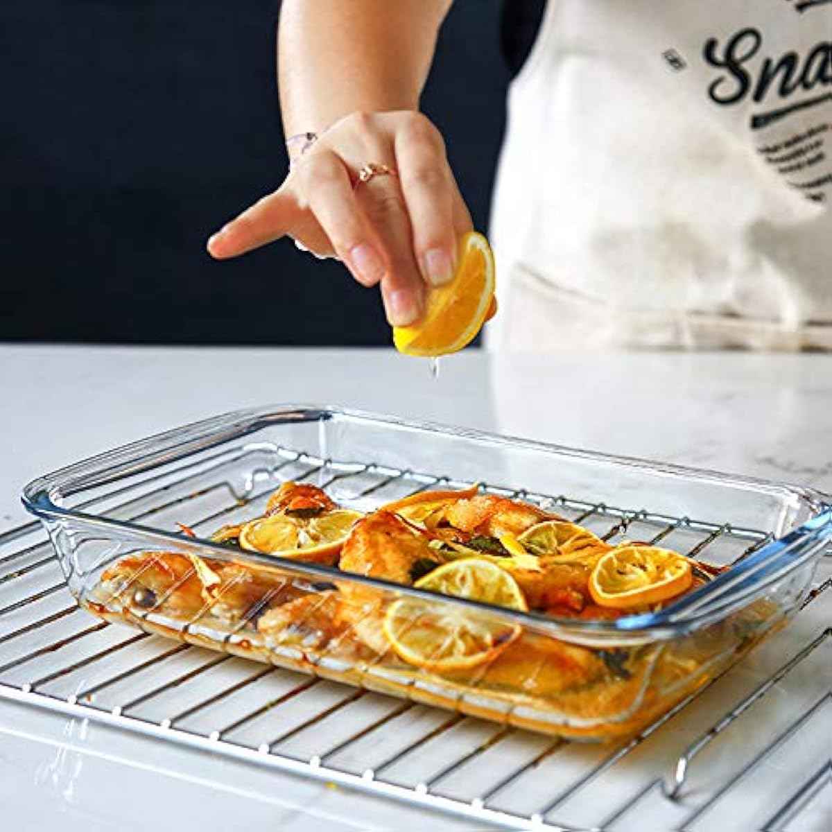 8-Piece Deep Glass Baking Dish Set with Plastic lids,Rectangular Glass Bakeware Set with Lids, Baking Pans for Lasagna, Leftovers, Cooking, Kitchen, Freezer-to-Oven and Dishwasher, Gray