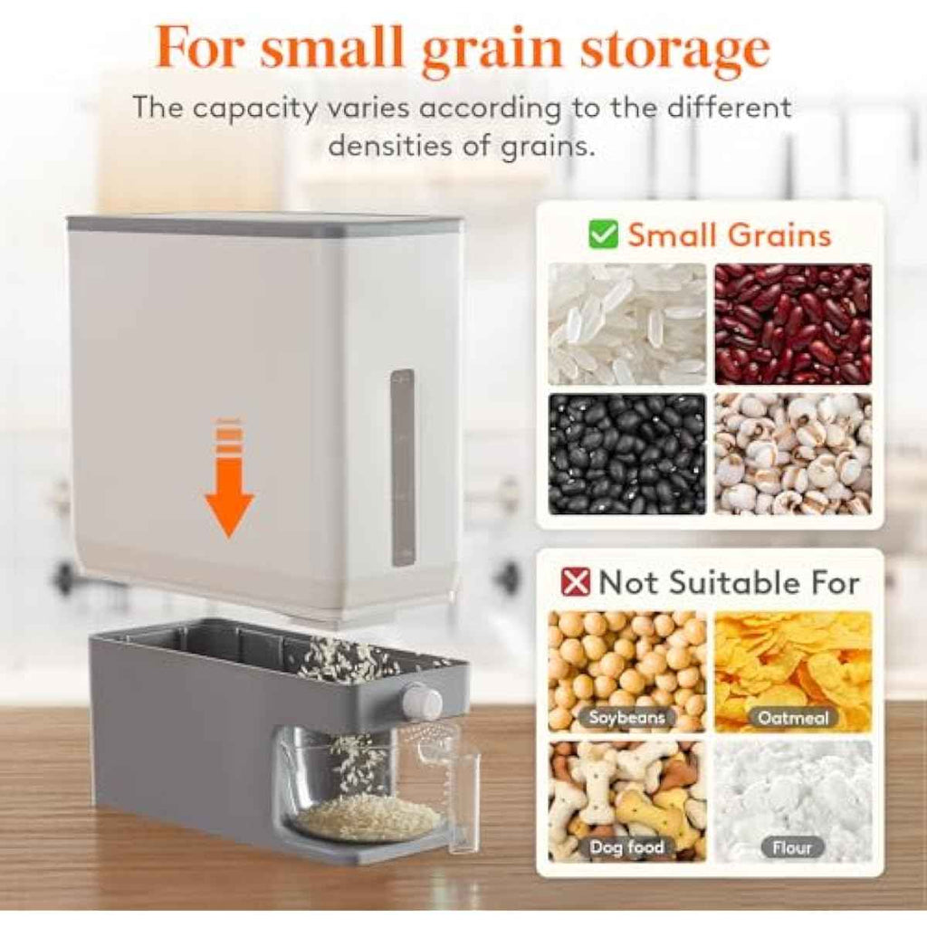 Lifewit 25 Lbs Rice Dispenser, Sealed Moisture-Proof Container with Measuring Cup for Kitchen Storage Space