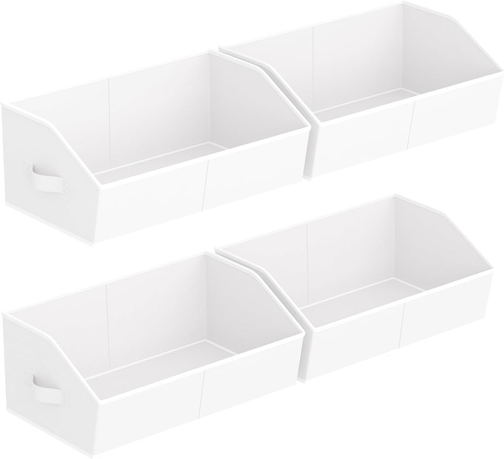 Large Fabric Trapezoid Storage Bins for Closet Organizer System 6 Pack