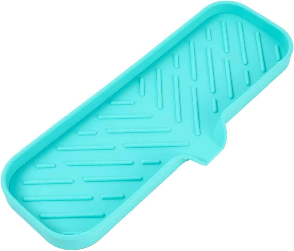Silicone Bathroom Soap Dishes with Drain Spout-Bathroom and Kitchen Sink Organizer,Sponge Holder,Dish Soap Tray,Perfect for Dispenser,Scrubber,Bottle,Cup on Sink or Counter-Black 4.9"×3.2"
