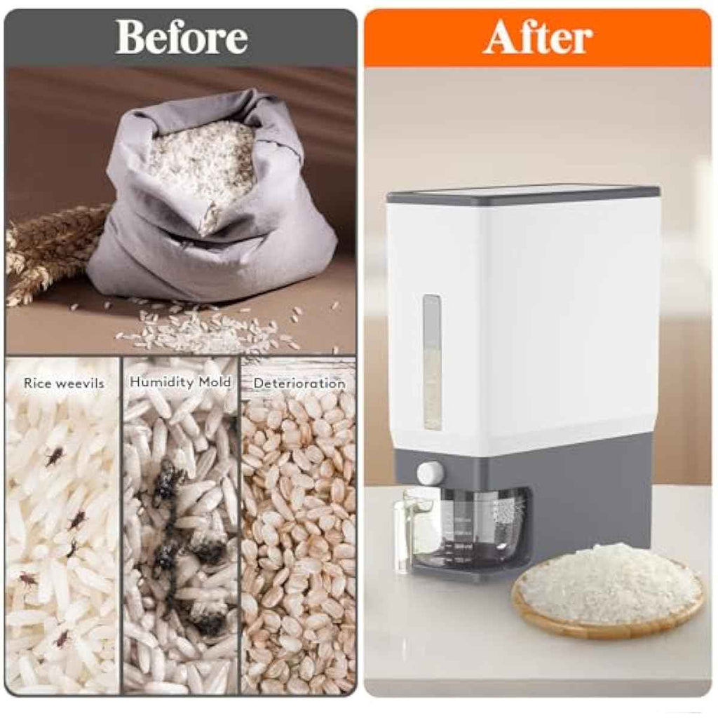Lifewit 25 Lbs Rice Dispenser, Sealed Moisture-Proof Container with Measuring Cup for Kitchen Storage Space