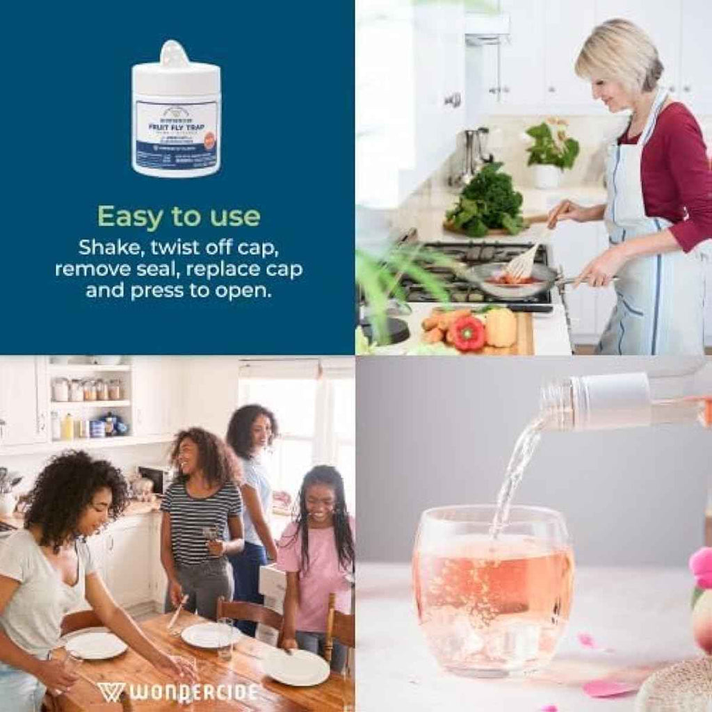 Wondercide Fruit Fly Traps 2-Pack, Indoor Fruit Fly Killer, Pet and People Safe, Made in USA, Plant Based, 5.4 oz