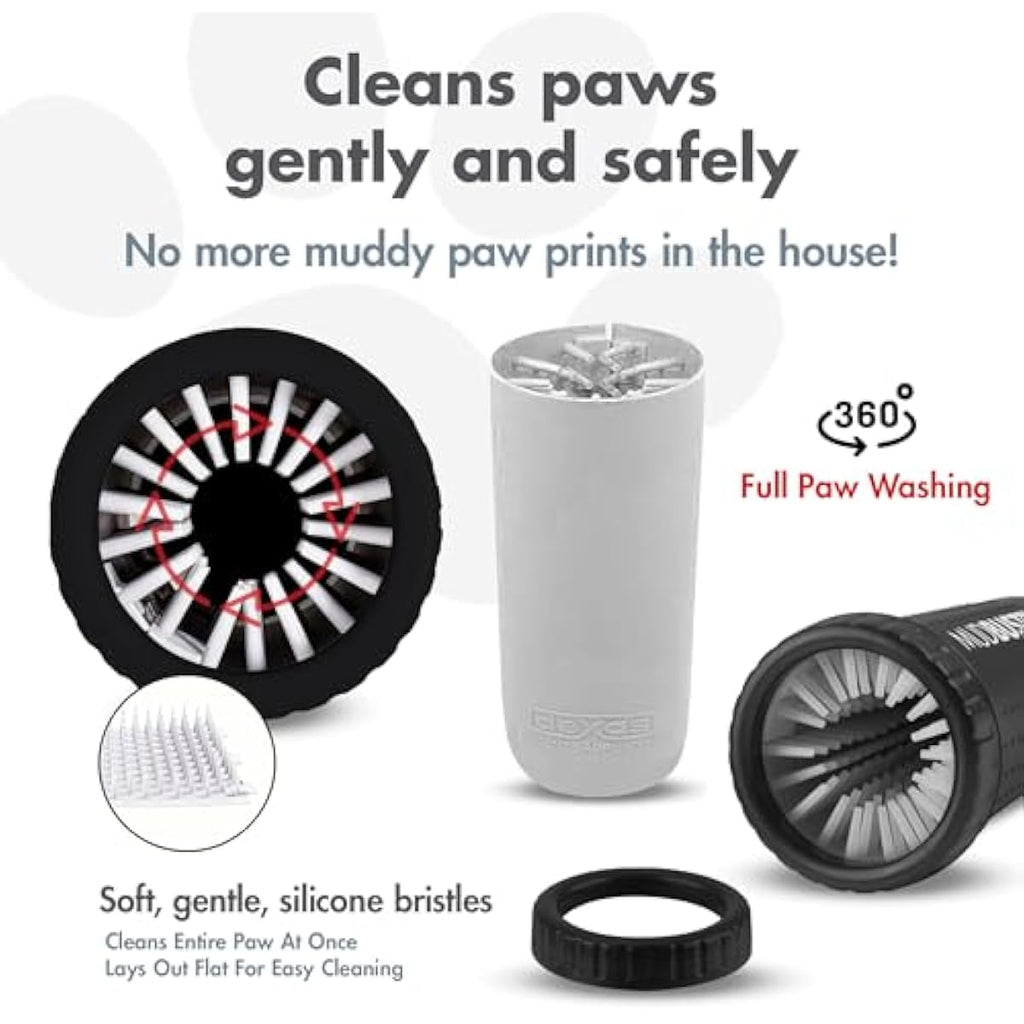 Dexas MudBuster Portable Dog Paw Washer in Large, Matte Black, Special Edition for Easy Cleaning