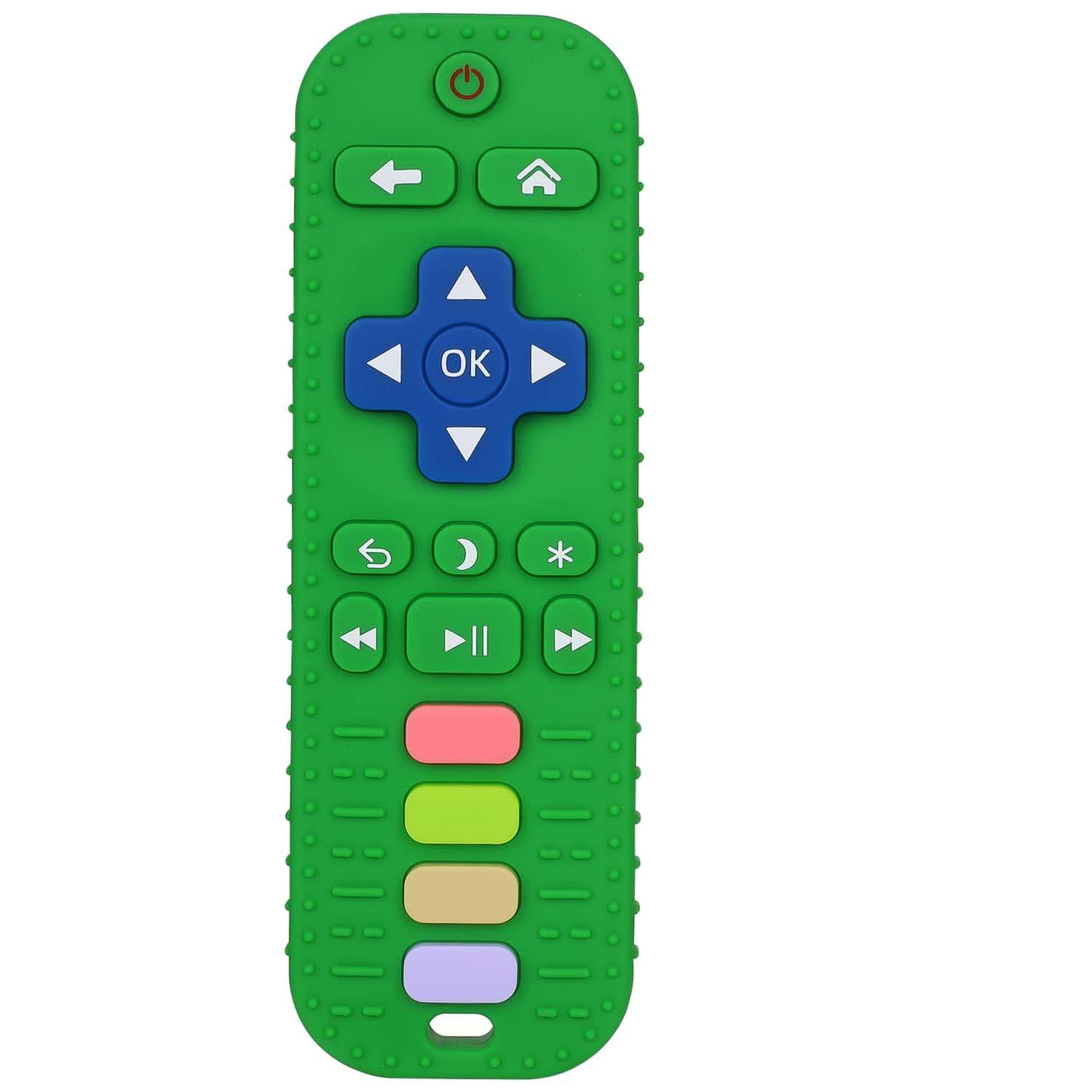 chuya baby teether toy tv remote control shape 3-24 months black food-grade silicone