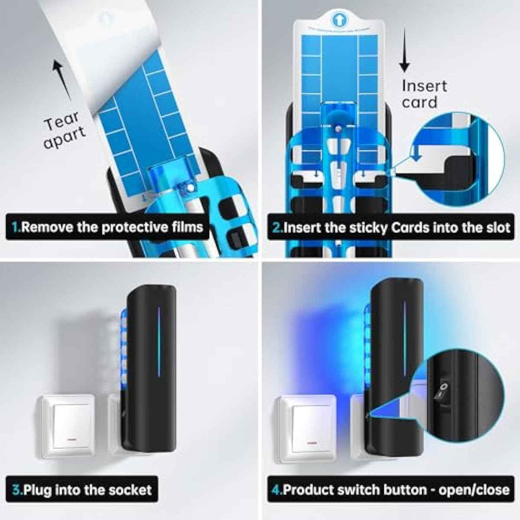 Flying Insect Trap Plug in Mosquito Bug Zapper Indoor Gnat Moth Catcher with 9W Night UV Light, 10 Sticky Glue Board Refills for Home Office