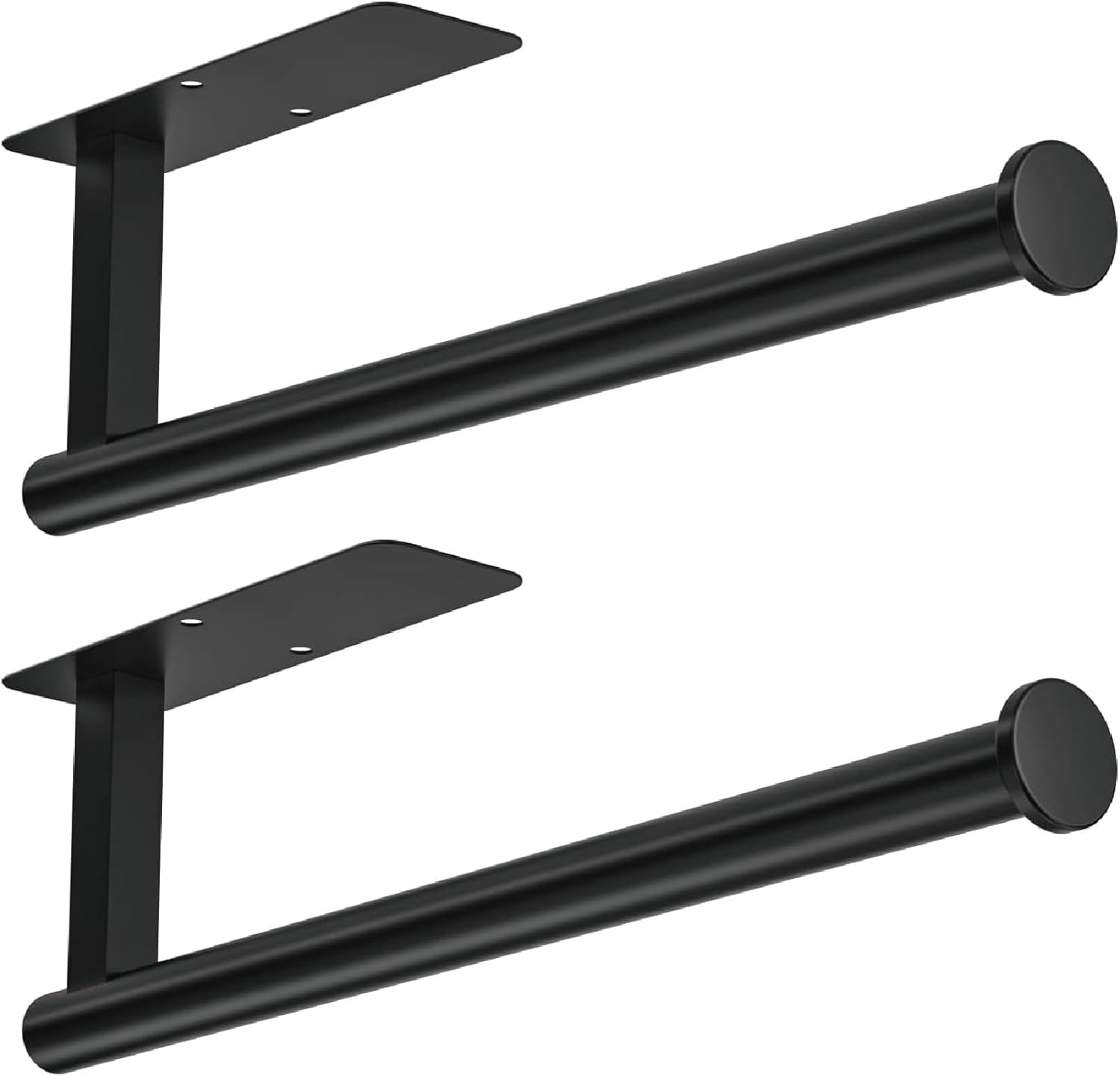 ASTOFLI Paper Towel Holder 304 Stainless Steel, Under Cabinet, Self-Adhesive, Matte Black, 12 Inch, No Drill