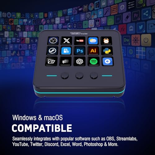 vsninside macro keypad stream controller deck gaming streaming shortcut keyboard