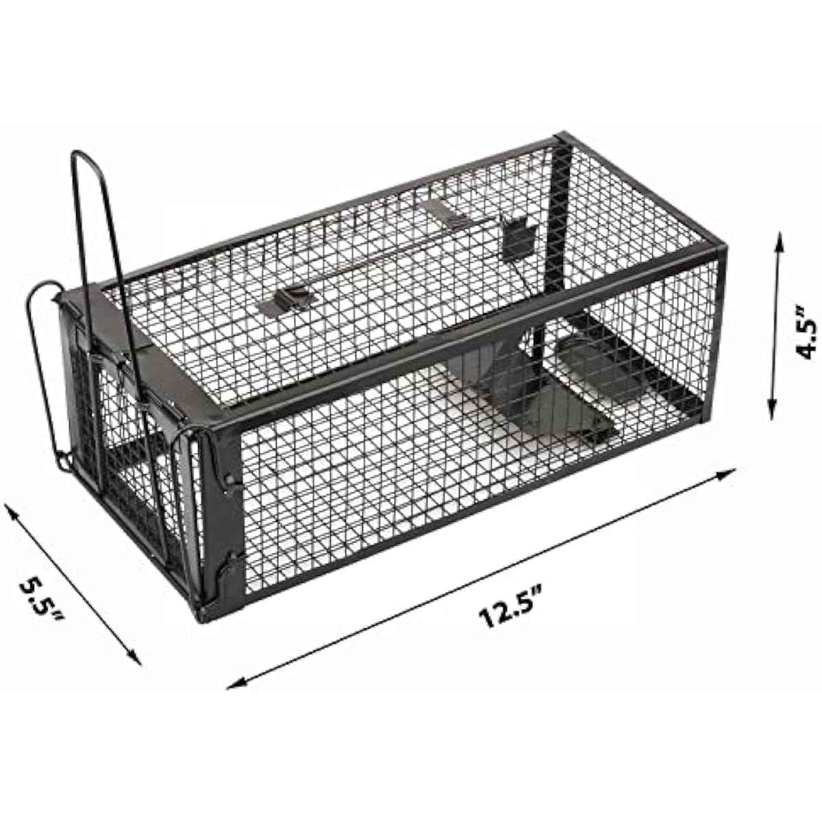 Black 2-pack humane live animal traps for indoors and outdoors - rats, mice, chipmunks, voles and similar-size animals
