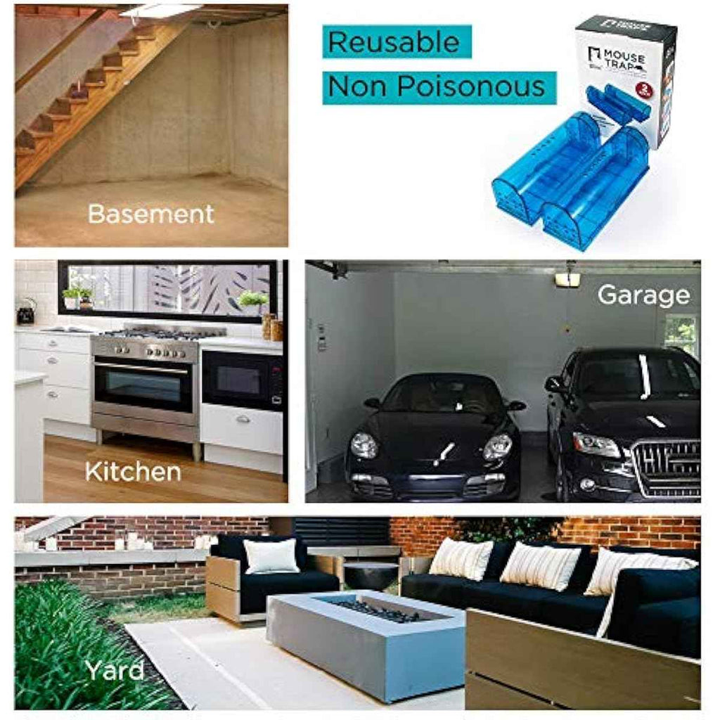 Humane Mouse Trap | Catch and Release Mouse Traps That Work | Mice Trap No Kill for mice/Rodent Pet Safe (Dog/Cat) Best Indoor/Outdoor Mousetrap Catcher Non Killer Small Capture Cage (Blue)