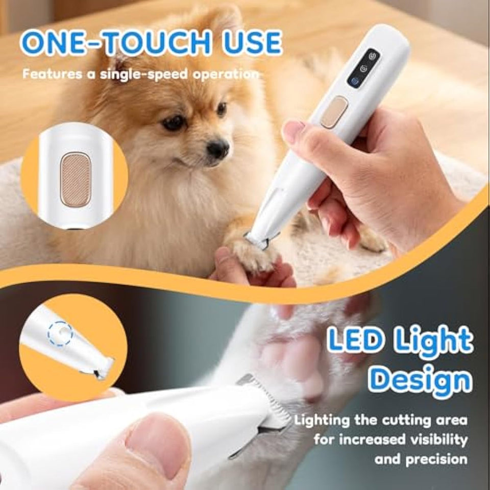 Mcbazel Pet Micro Precision Trimmer, Multifunctional Pet Hair Trimmer Waterproof Rechargeable Shaver with LED Light for Paws Eyes Ears Face Buttocks for Small Dogs and Cats，50dB Quiet Shave.