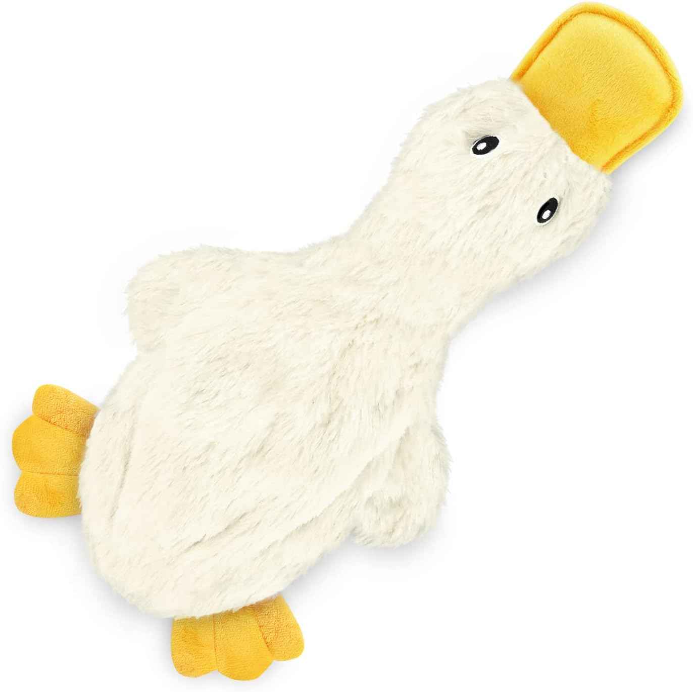 Best Pet Supplies Interactive Squeaky Dog Chew Toy, Ideal Dog Toys for Chewers, Small, Medium & Large Dogs, and Fetch Lovers - Crinkle Duck (Light Pink), Large