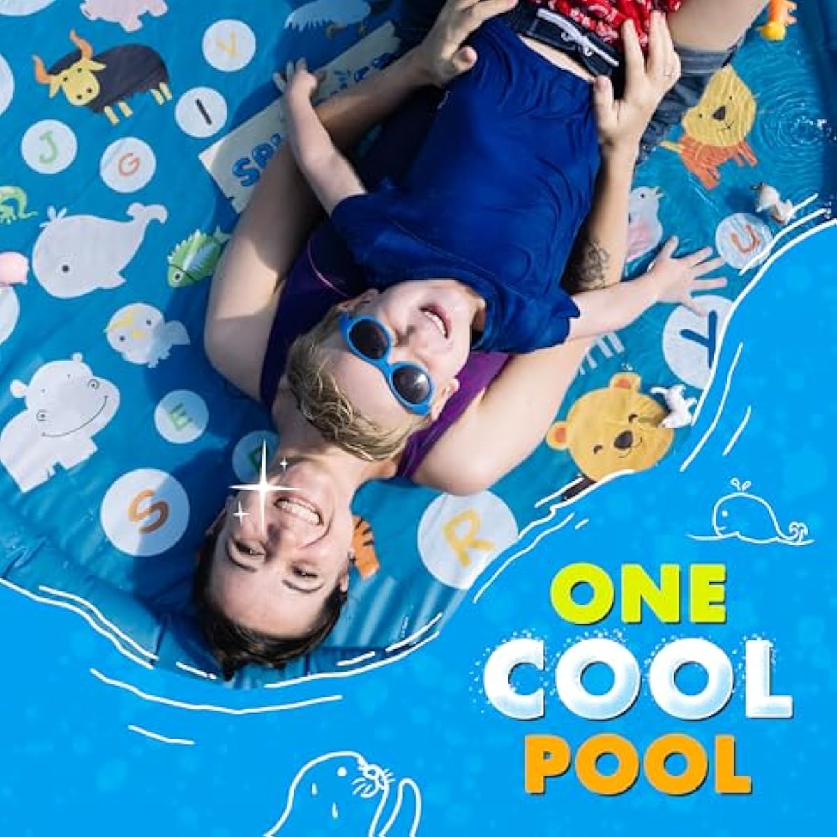 60-inch SplashEZ 3-in-1 kiddie pool and sprinkler for toddlers and babies, BPA-free water play mat for outdoor learning