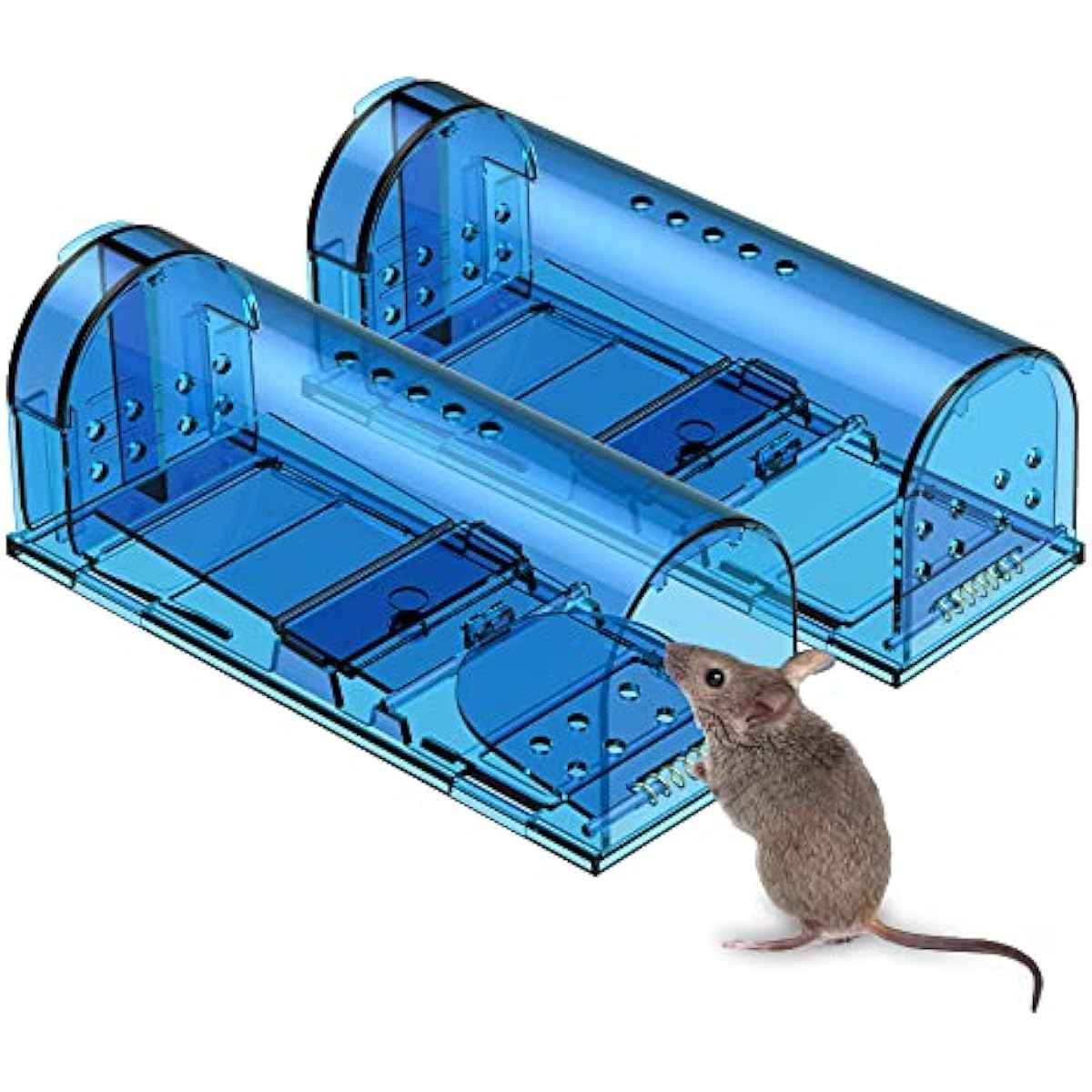 Blue Humane Mouse Trap Catch and Release No Kill Mice/Rodent Pet Safe Indoor/Outdoor Mousetrap Catcher