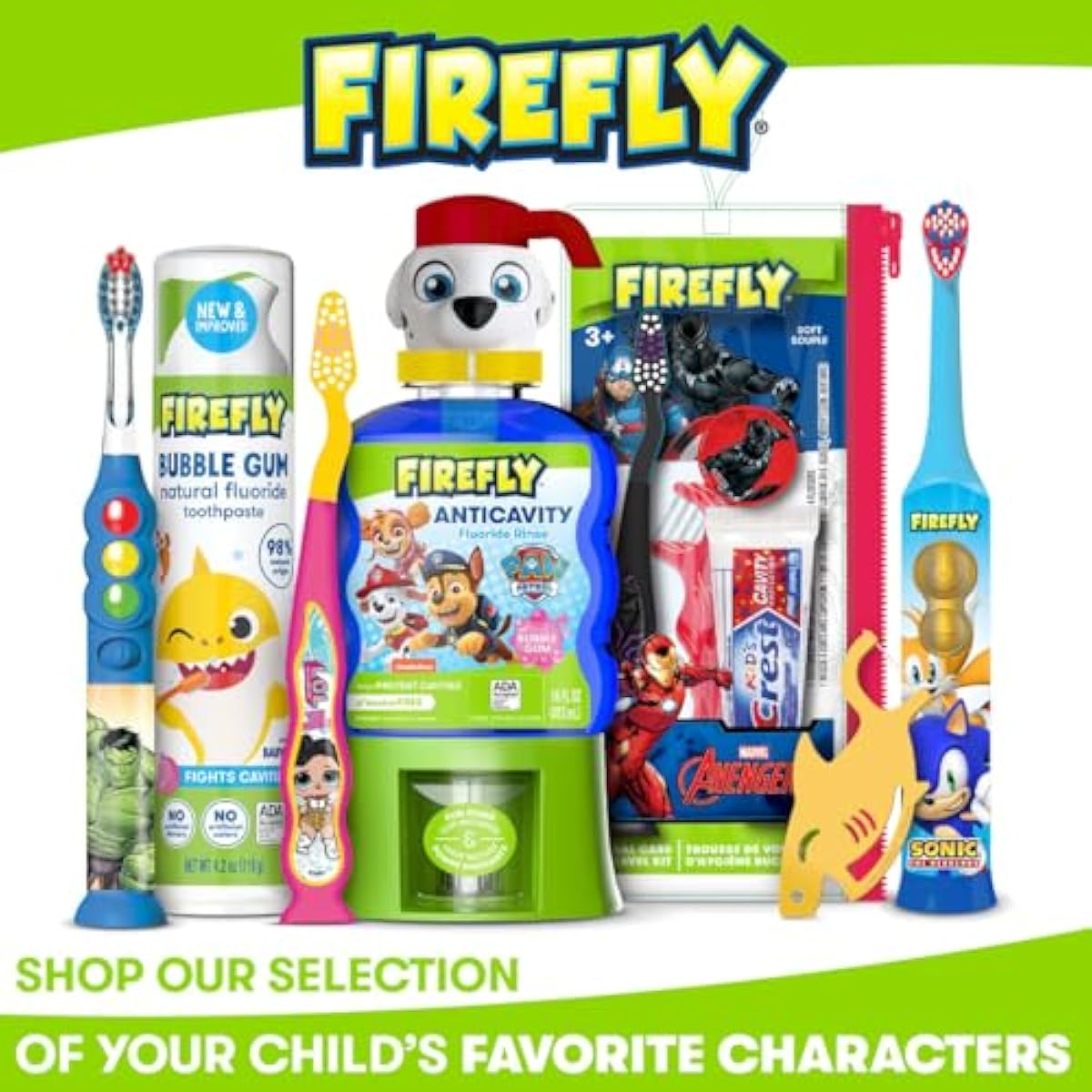 Firefly Clean N' Protect Baby Shark Toothbrush with soft bristles and anti-slip grip handle, battery included, ages 3+