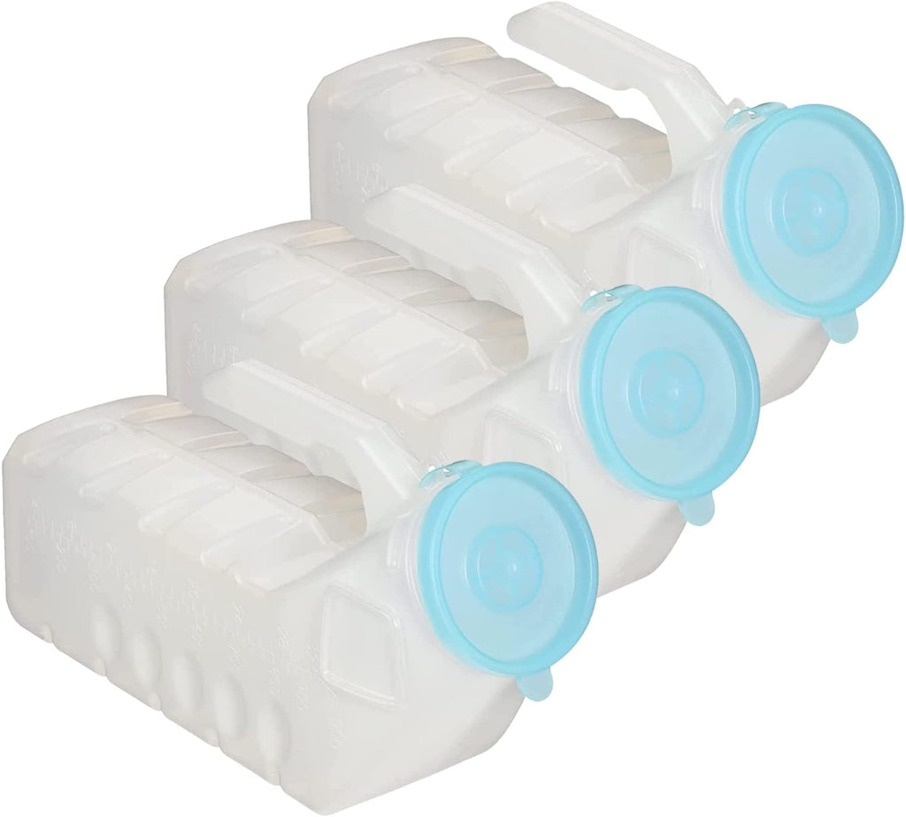 MedVance 1000ml spill-proof portable urinals for men, 2 pack with glow in dark and leak-proof lid