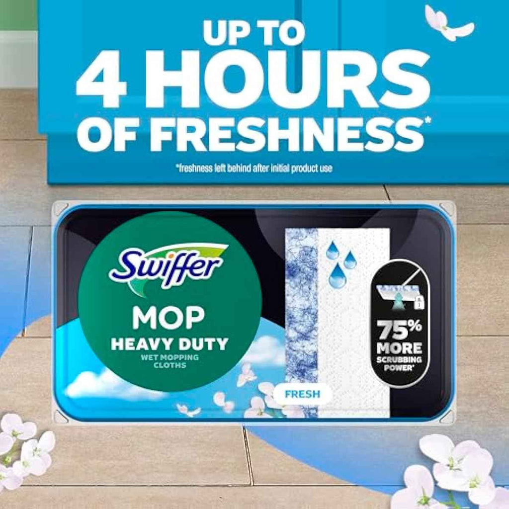 Swiffer Sweep + Mop Wet Pads Refill: Heavy-Duty, Fresh Scent for Cleaning Hard Floors