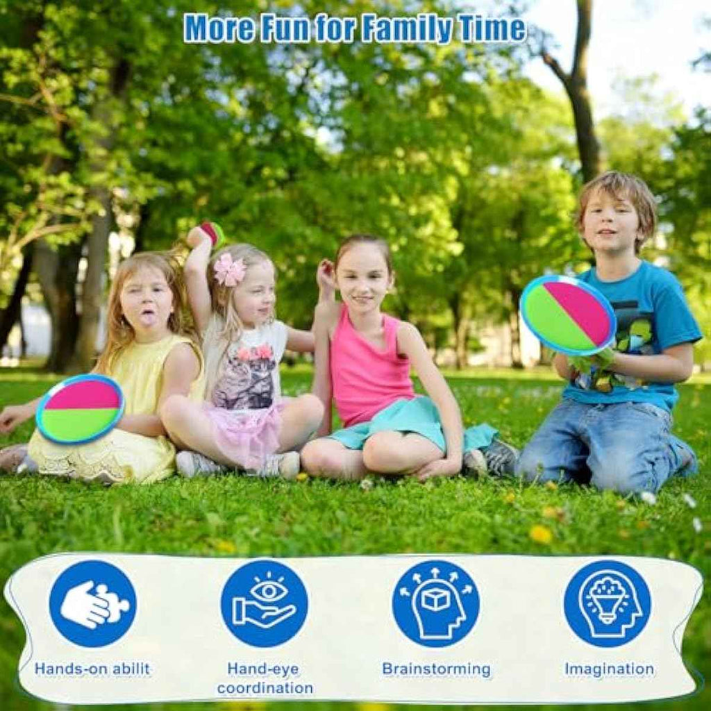 Aywewii 6 paddles and 3 balls toss and catch outdoor games for 3 to 8 year old kids