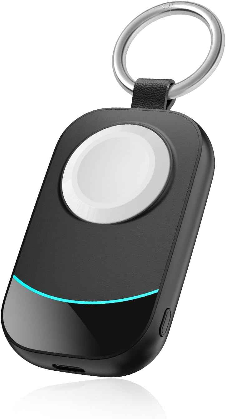 2500mAh apple watch portable charger with magnetic fast charging and compact keychain design