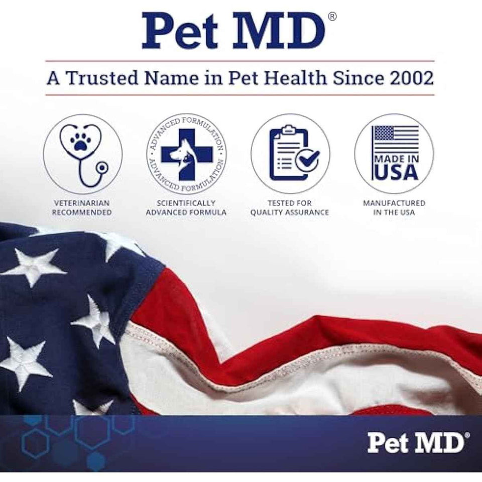 Pet MD - Dog Ear Cleaner Wipes - Otic Cleanser for Dogs to Stop Ear Itching, and Infections with Aloe and Eucalyptus - 100 Count